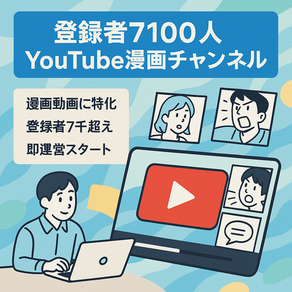 登録者7100人　Youtube漫画動画チャンネル