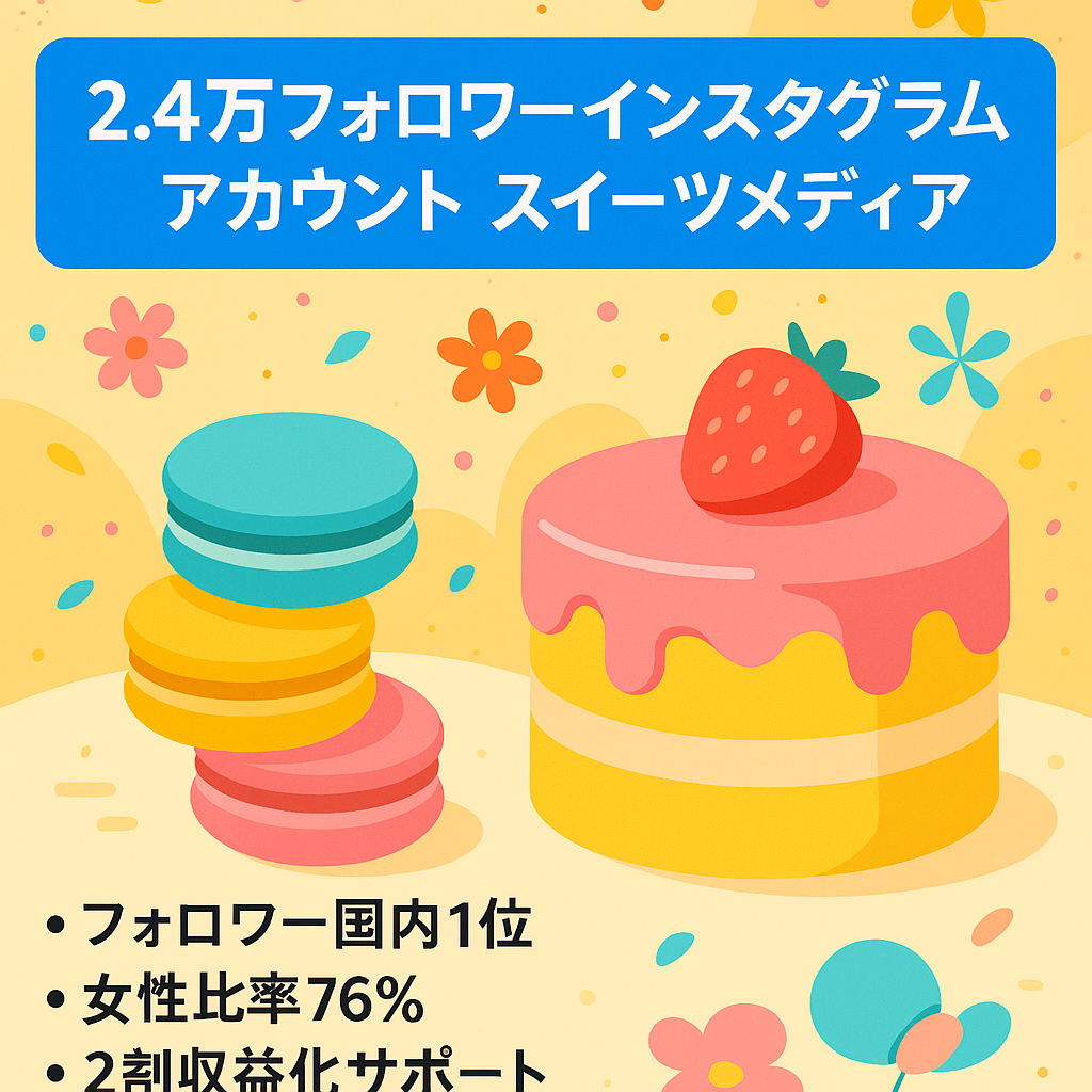 【Instagram 約24,000フォロワー】90日間で約107万リーチ！全国スイーツメディア フォロワーno.1