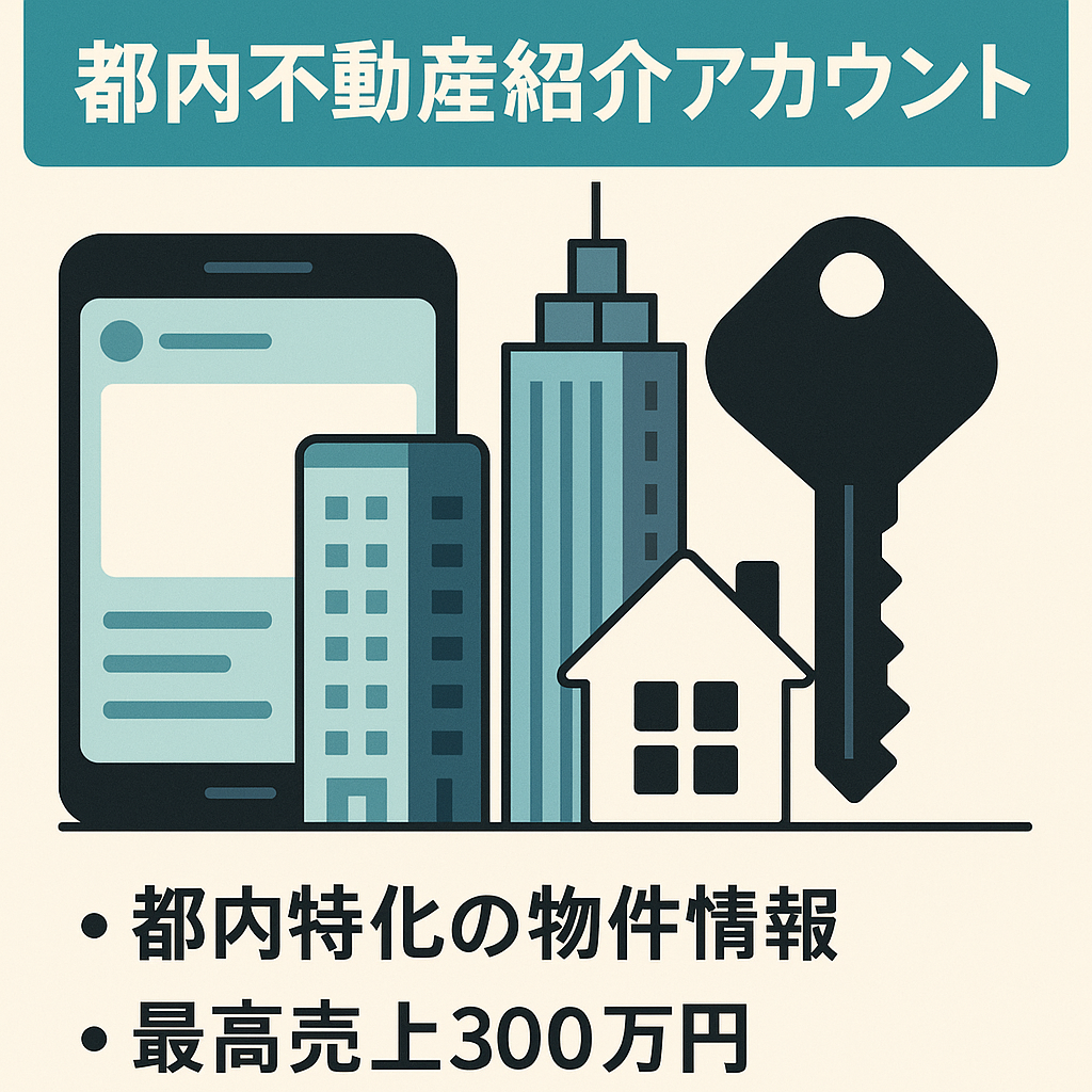 【月間最高売上300万円】都内不動産紹介アカウント