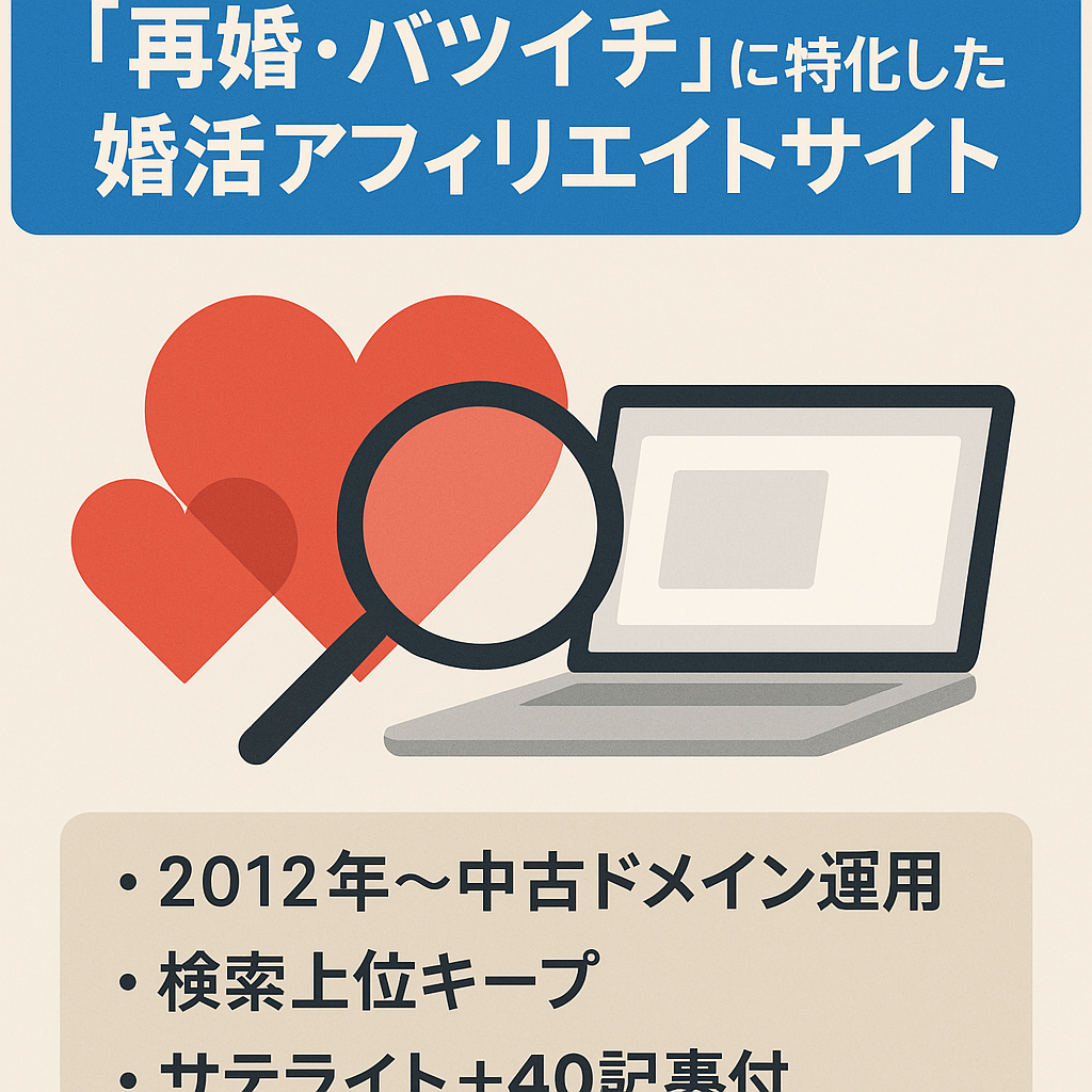 「再婚・バツイチ」に特化した婚活アフィリエイトサイト