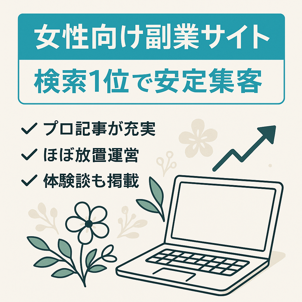 【女性向け副業サイト】サービス名₊αで検索順位Word1位あり、放置でアクセス数キープ