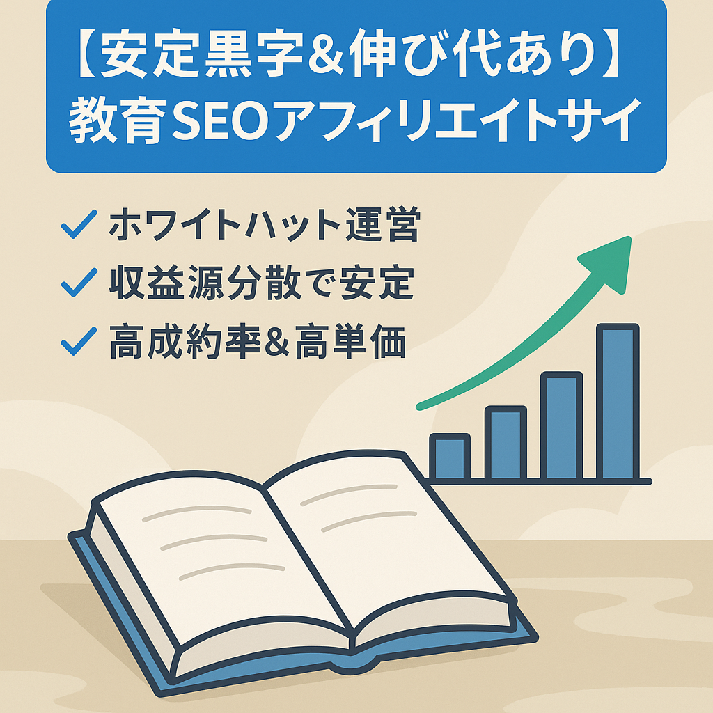 【安定黒字&伸び代あり】教育領域のSEOアフィリエイトサイト