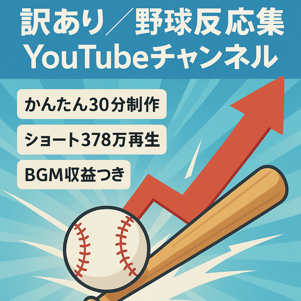 訳あり：野球ジャンルで2025年7月にショート378万回再生があるチャンネル