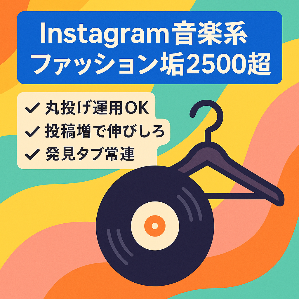 【Instagramフォロワー2500人以上】若年層をターゲットにした音楽系ファッションアカウント