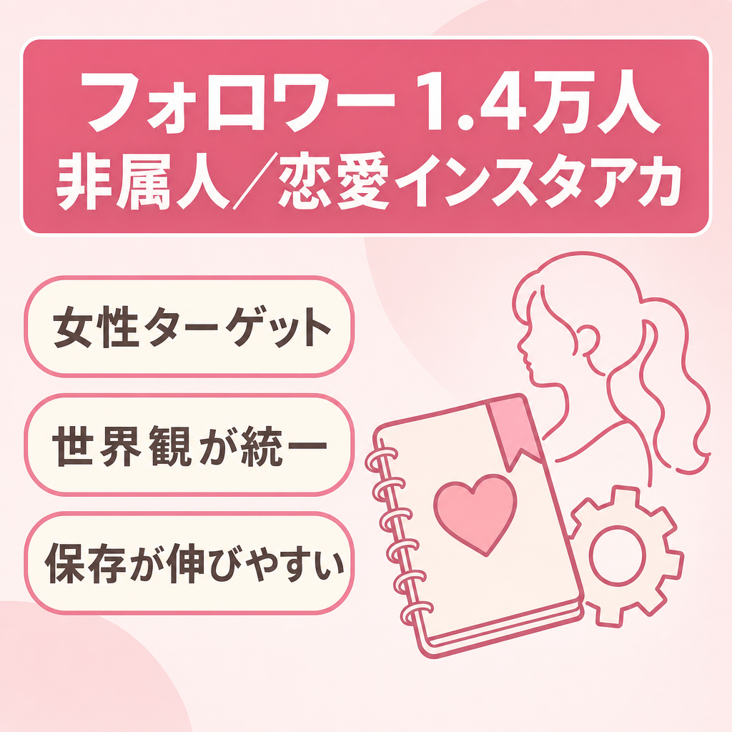 【Fw１.4万人】非属人女性向け恋愛インスタグラムアカウント