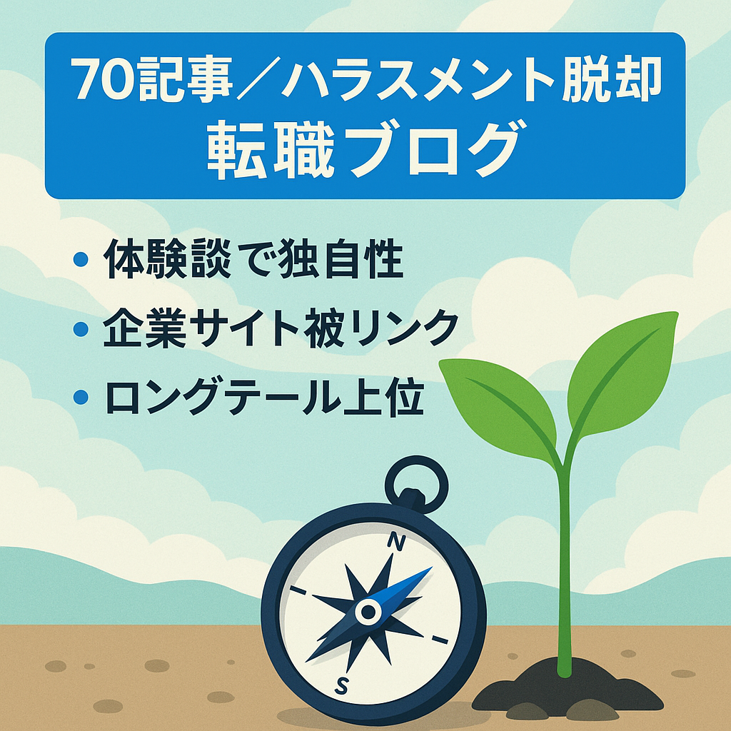 【70記事】体験談をベースにしたハラスメント脱却の転職ブログ