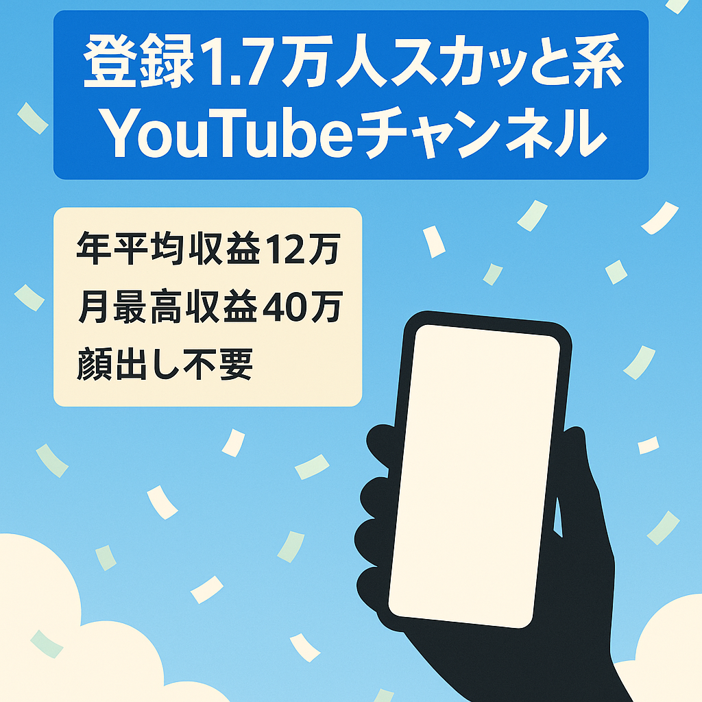 【チャンネル登録者数17,000人】1年間の平均収益約12万円。属人生の少ないスカッと系のYou tubeチャンネル。