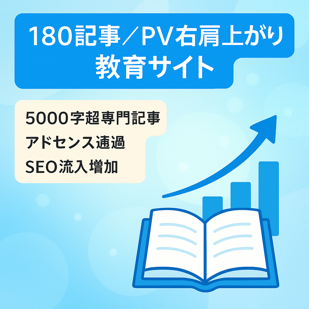 180記事のPV数右肩上がりの教育メディア・アドセンス通過済み