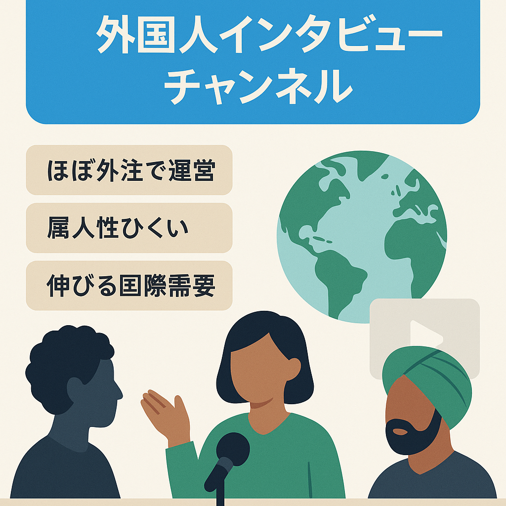 【簡単作業で月17万】全て外注可能な外国人インタビューCH