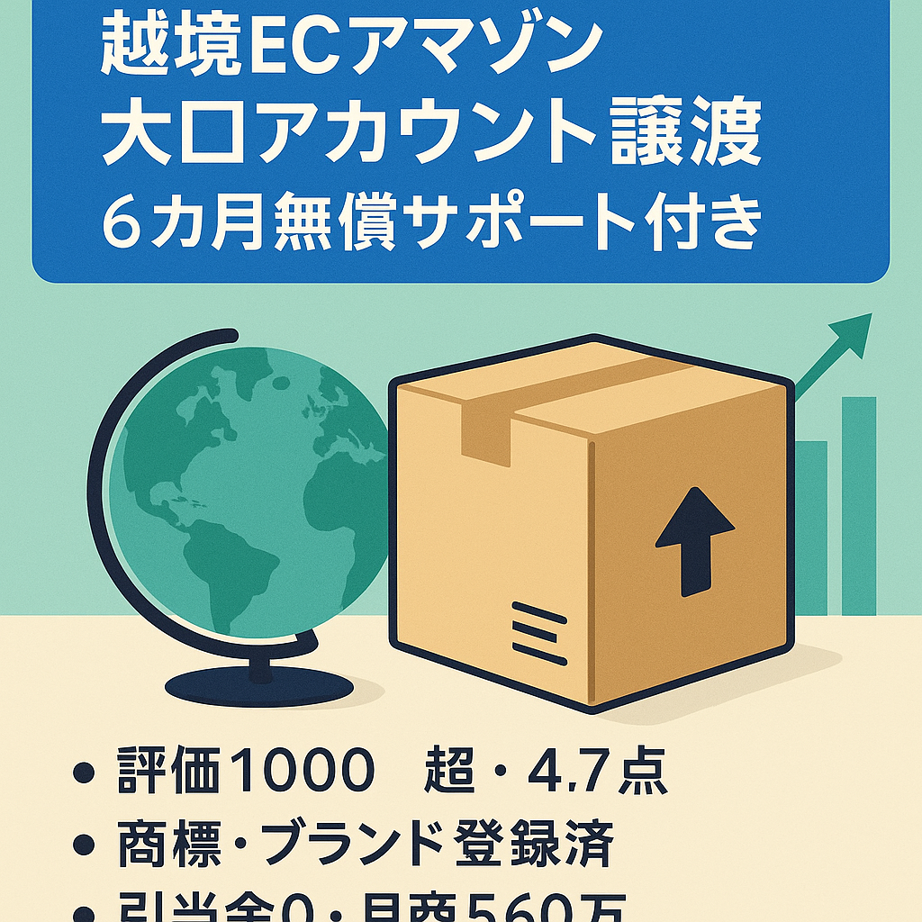 越境EC向け アマゾン大口アカウントの事業譲渡（６カ月間の無償サポート付き）