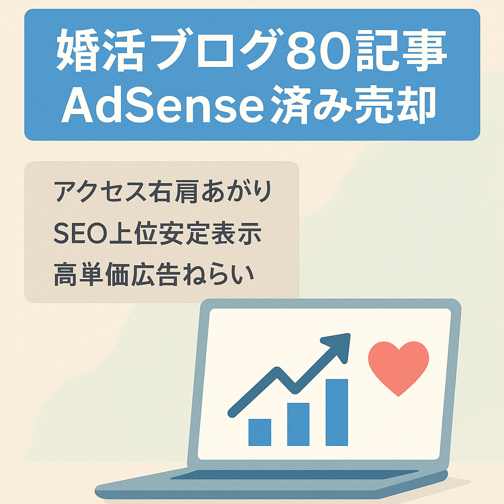 【成長余地◎】アクセス右肩上がり80記事・アドセンス合格済み｜収益化の期待大！副業向けメディア