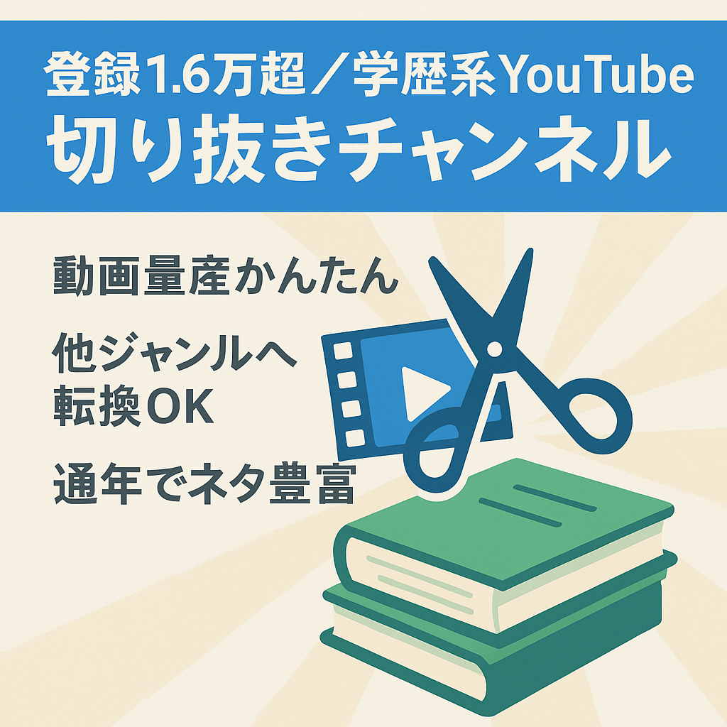 【訳あり】登録者1.6万超、某学歴系YouTuberの切り抜きチャンネル【再生回数3,200万↑】