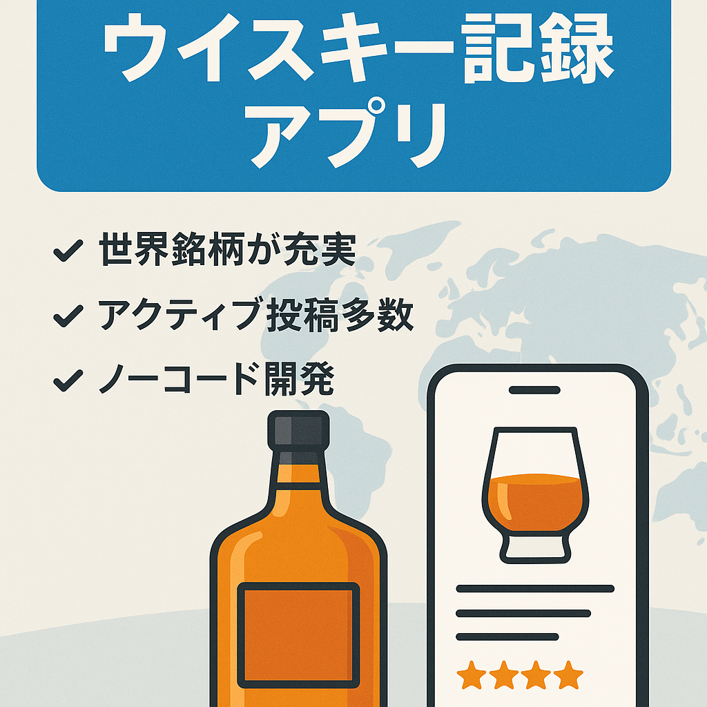 【アクティブユーザー多数】1800以上のウイスキーを網羅している記録アプリ