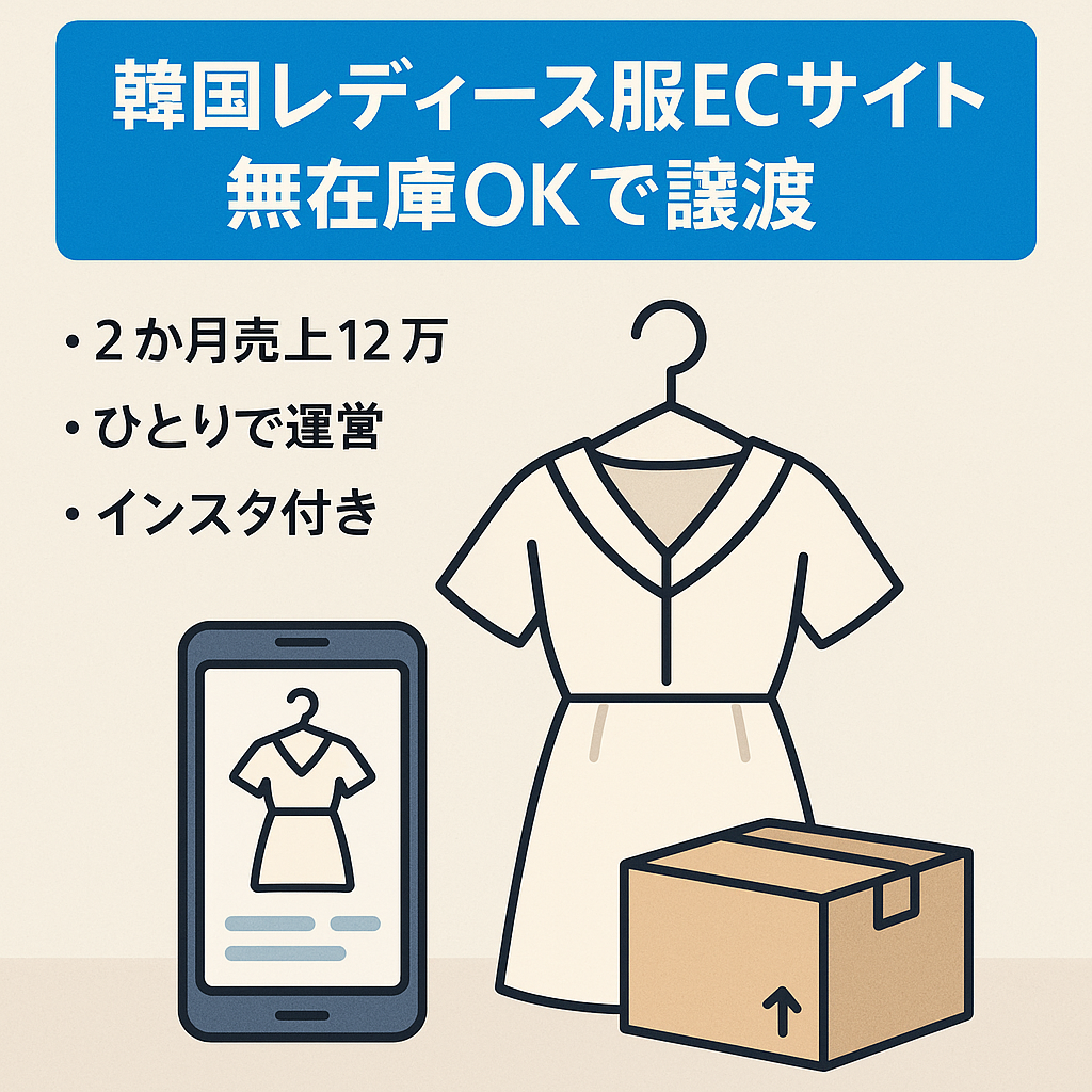 【オープン2か月で12万】韓国レディースアパレルECサイトを譲渡します【無在庫OK】