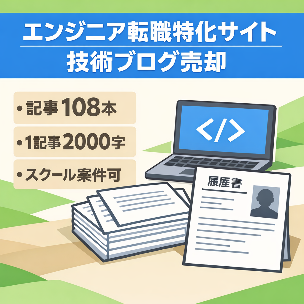 【エンジニア系転職特化サイト】2,000文字前後の記事が100記事以上あり！