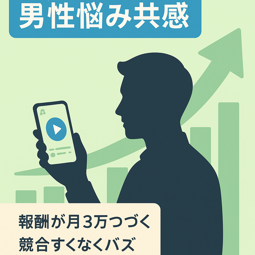 【属人性ゼロ／男なら誰でも運営しやすい】TikTokフォロワー２２７４ & 再生数１００万動画あり。男の下の悩み共感アカウント