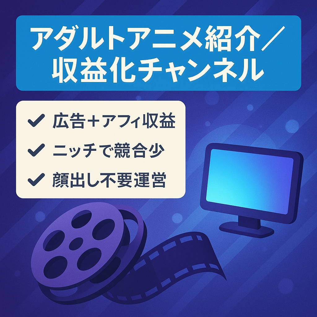 【訳アリ】ニッチなアダルトアニメ紹介チャンネル【顔出しなし外注化可能】