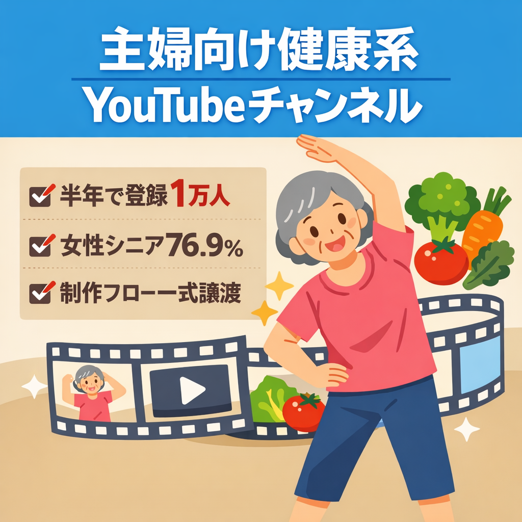 【YouTubeチャンネル登録者数1万人以上/非属人】主婦向け健康系チャンネル