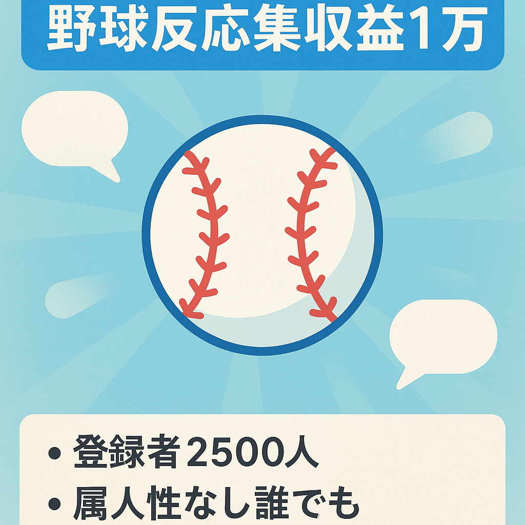 【収益化済み/最高収益10万円】属人性なし・野球の２ｃｈ、５ｃｈ反応集チャンネル【金額交渉可】