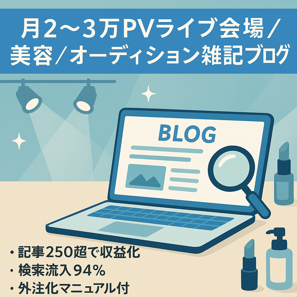【月平均2~3万PV】ライブ会場・美容・オーディションなどの雑記ブログ