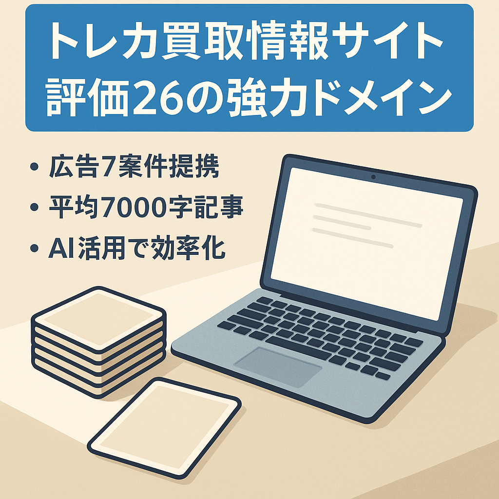【値下げ中！】ポケカ・遊戯王などのトレカ買取情報サイト｜大手ゲーム・玩具メーカーの被リンクあり｜DR26の強力ドメインで運用中｜ASP複数案件と提携済