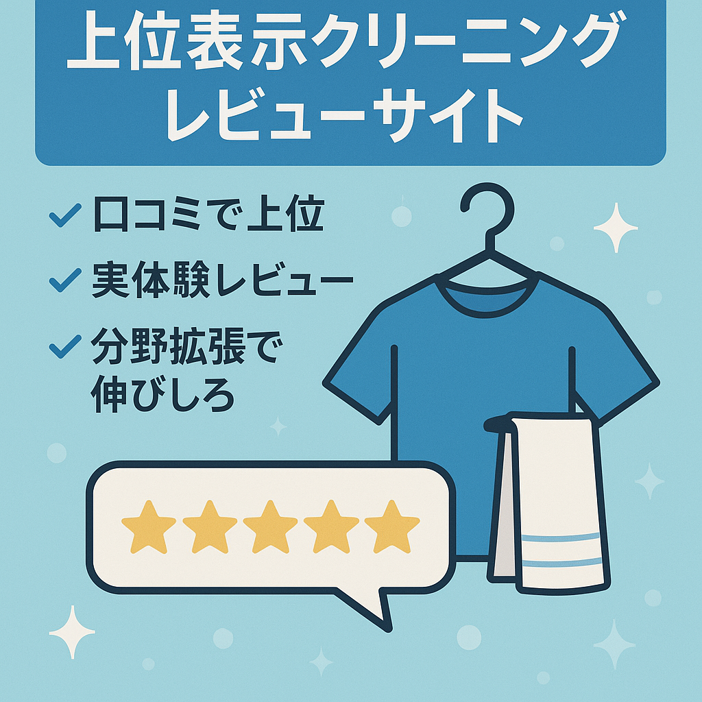 【〇〇＋口コミで上位表示・成果あり】クリーニングに特化したレビューサイト