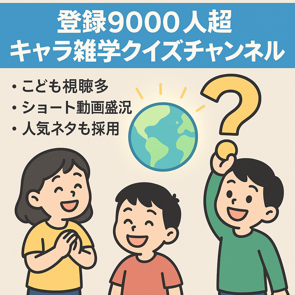 登録者9000人超！世界的人気キャラクターの雑学・あるある・ショートクイズチャンネル