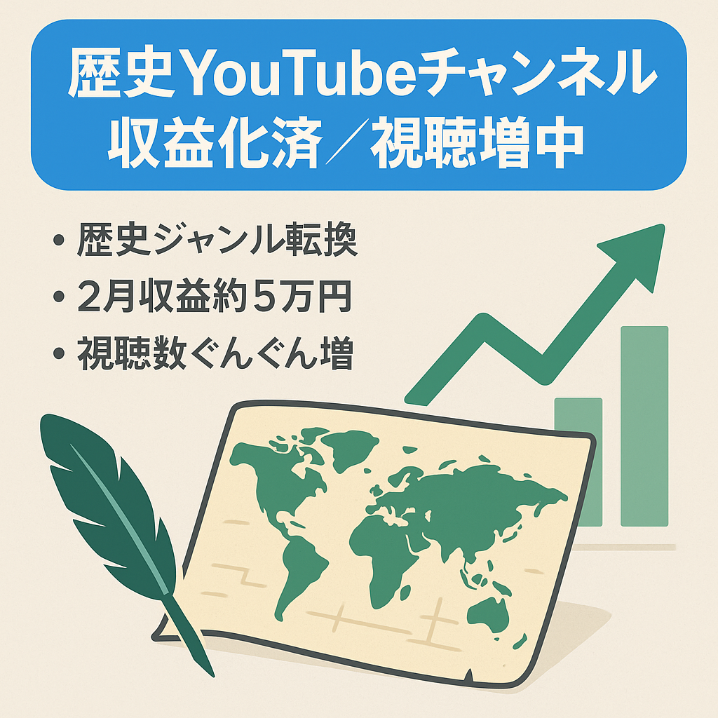 歴史関係の情報発信　収益化1月から　2月から万件視聴増加