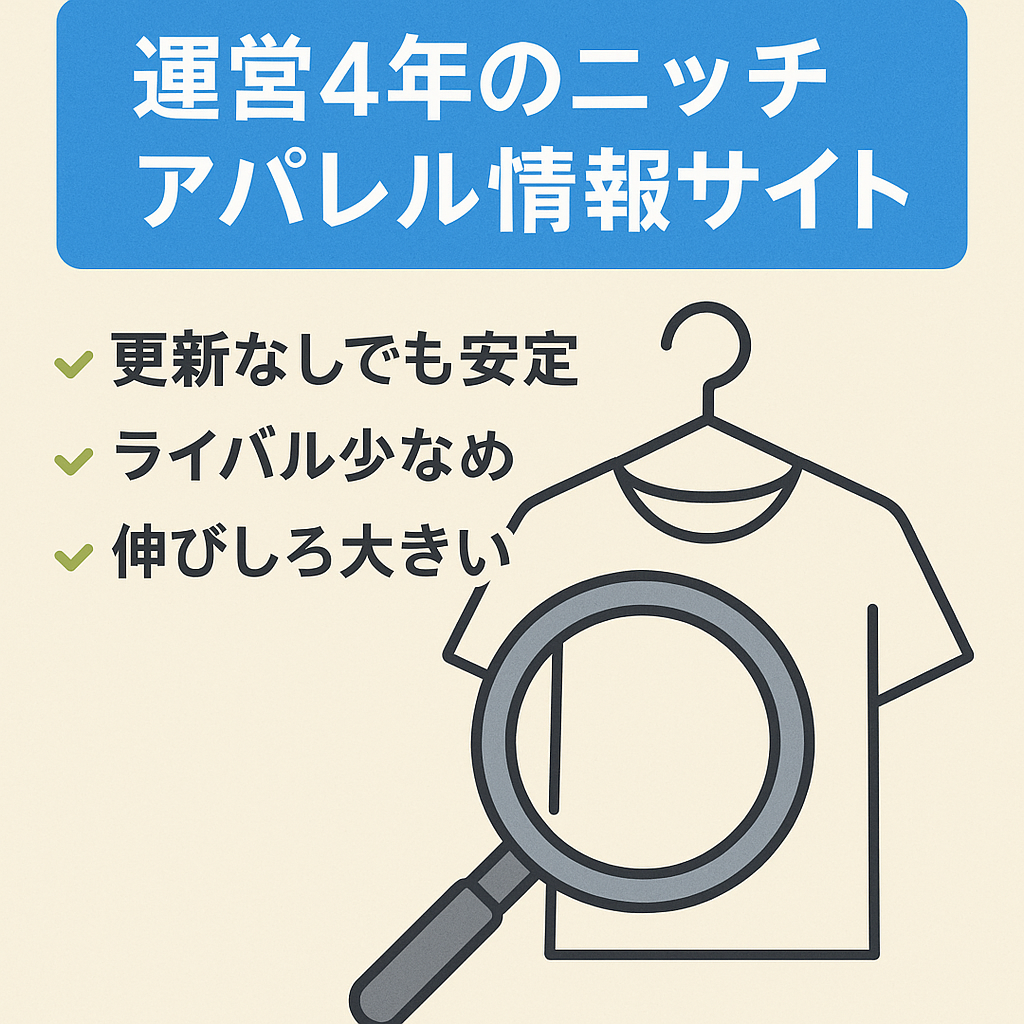 【運営歴4年】あるジャンルに特化したアパレル情報サイト | ライバル少なめ穴ジャンル