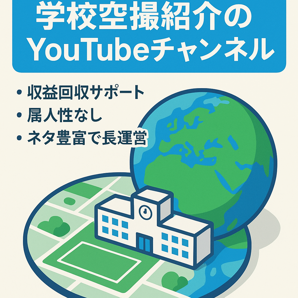 【収益化・購入費回収までサポートします】日本の学校をGoogle Earthの空撮機能で紹介するチャンネル