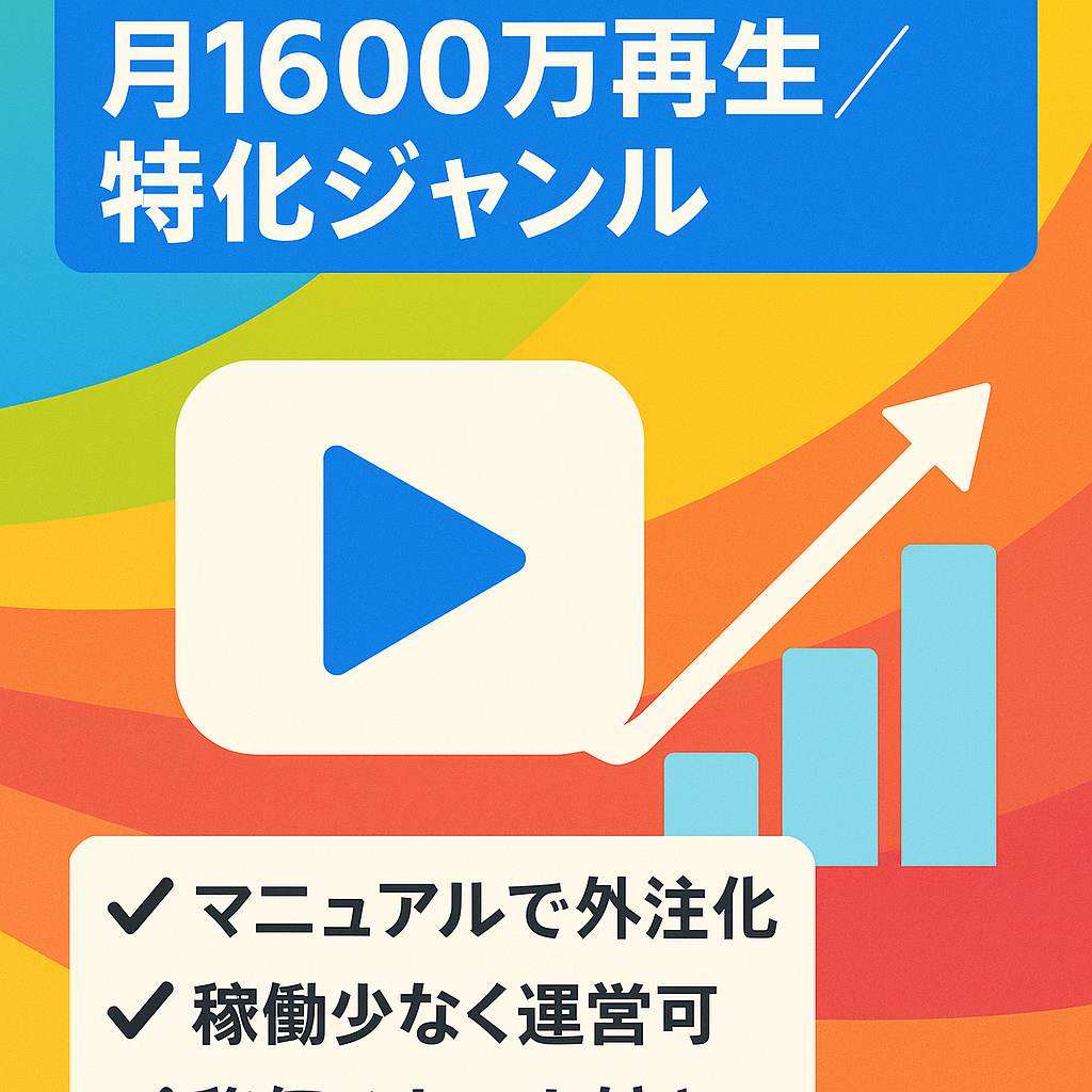 YouTubeのとあるジャンルで上位に位置するアカウント１ヶ月1600万再生最高4800万再生