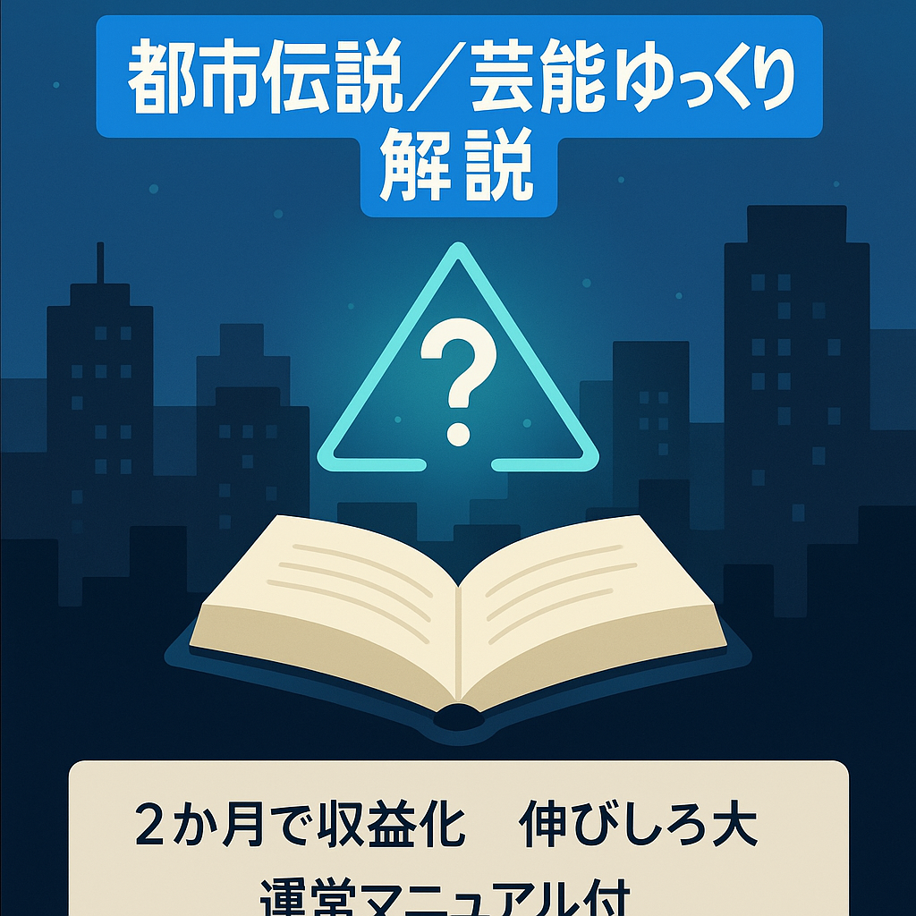 Youtube ゆっくり解説　都市伝説・芸能関係の闇　2021年12月チャンネル開設