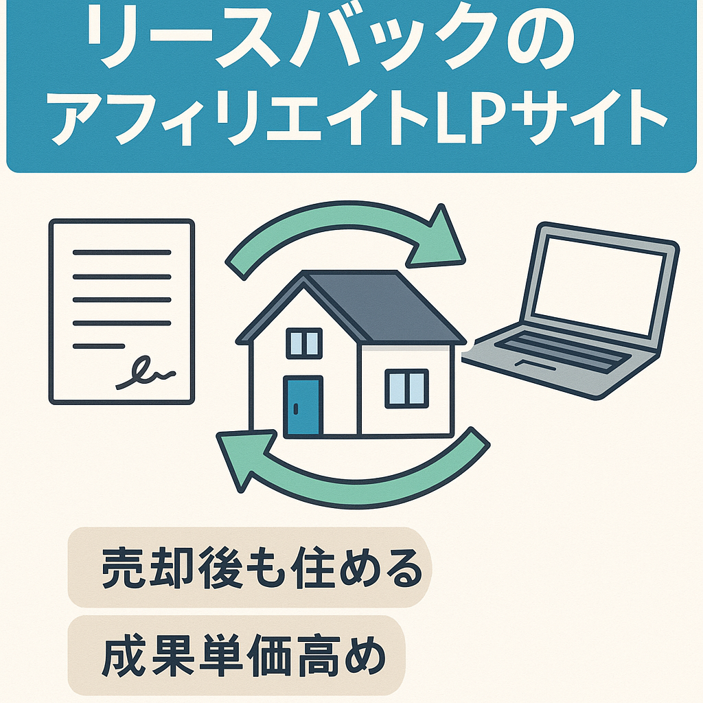 リースバックのアフィリエイトLPサイト