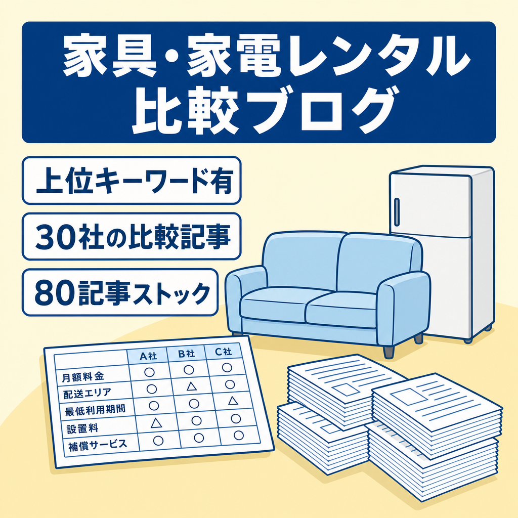 30ブランド比較・80記事蓄積｜家具・家電・レンタルサービス紹介ブログ