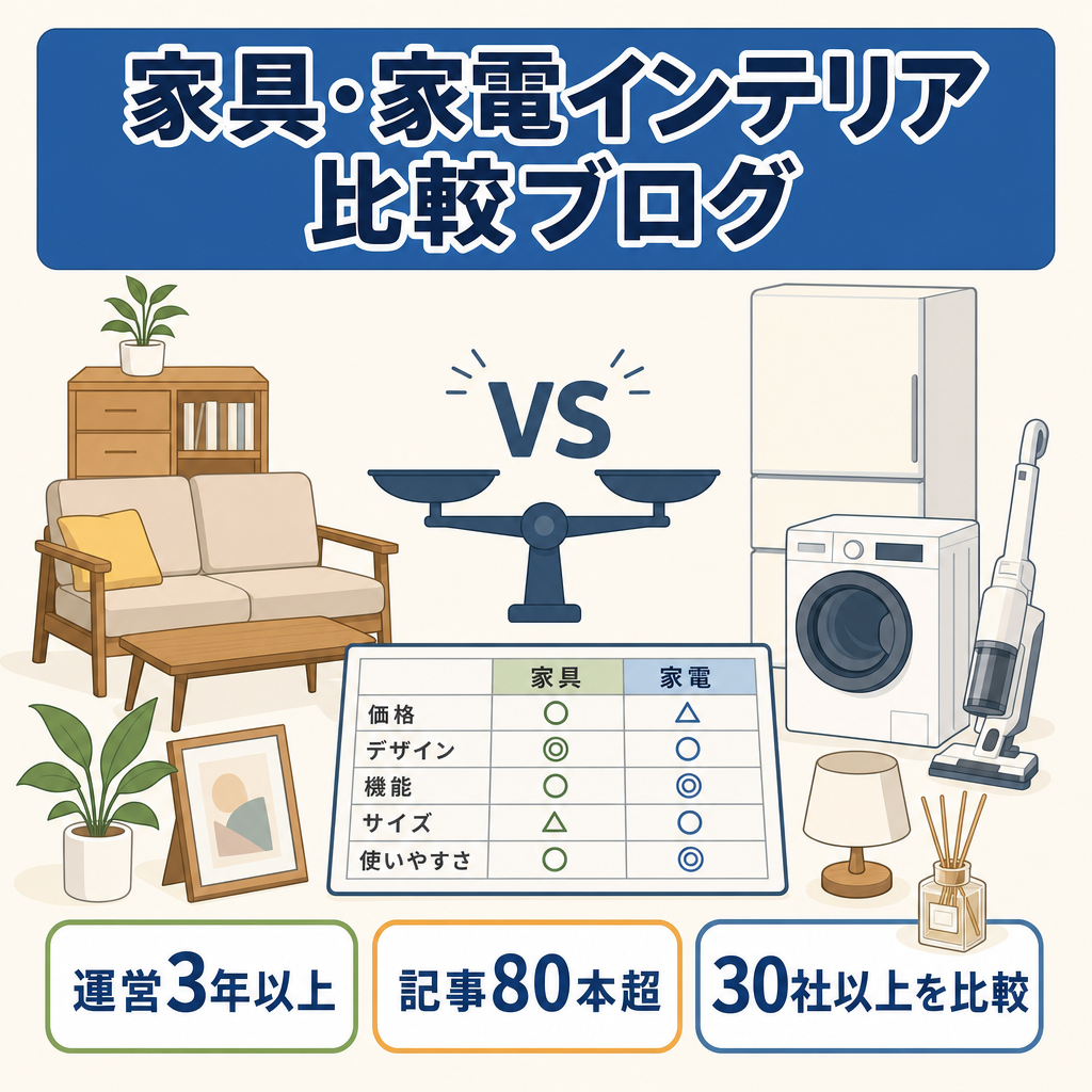 【大特価】【運営約3年・記事80本超】家具・家電インテリア比較ブログ