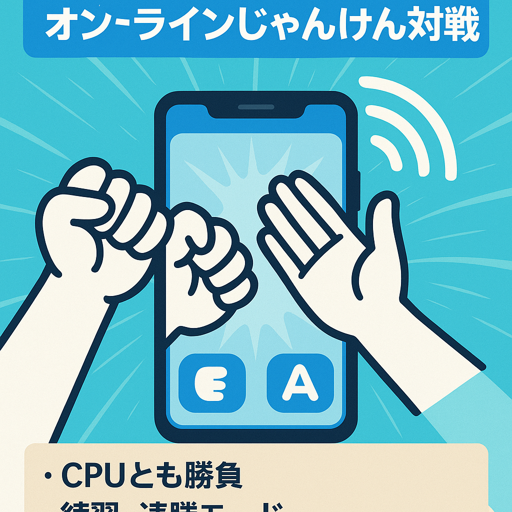 【iOS】じゃんけんアプリ！CPUや友達、オンラインでの相手とじゃんけん対決が可能なアプリ