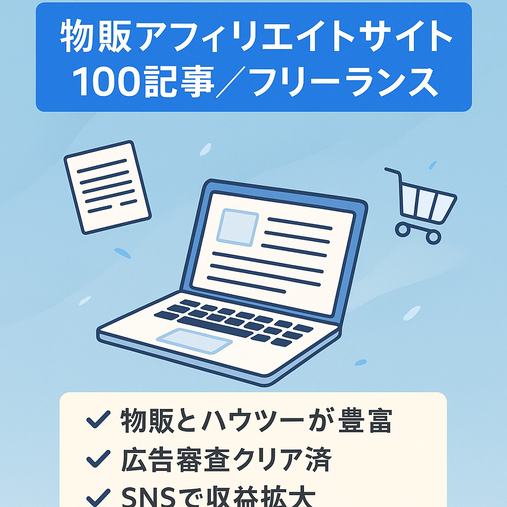 【100記事】物販アフィリエイトメディア（フリーランス向けのアイテム・情報発信サイト）