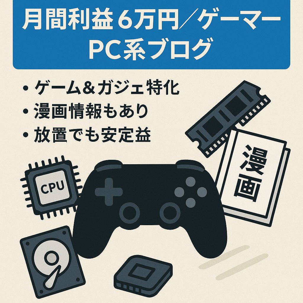 【月間利益６万円】プロゲーマー情報、PCゲーム情報、ガジェット、漫画などを扱うブログ