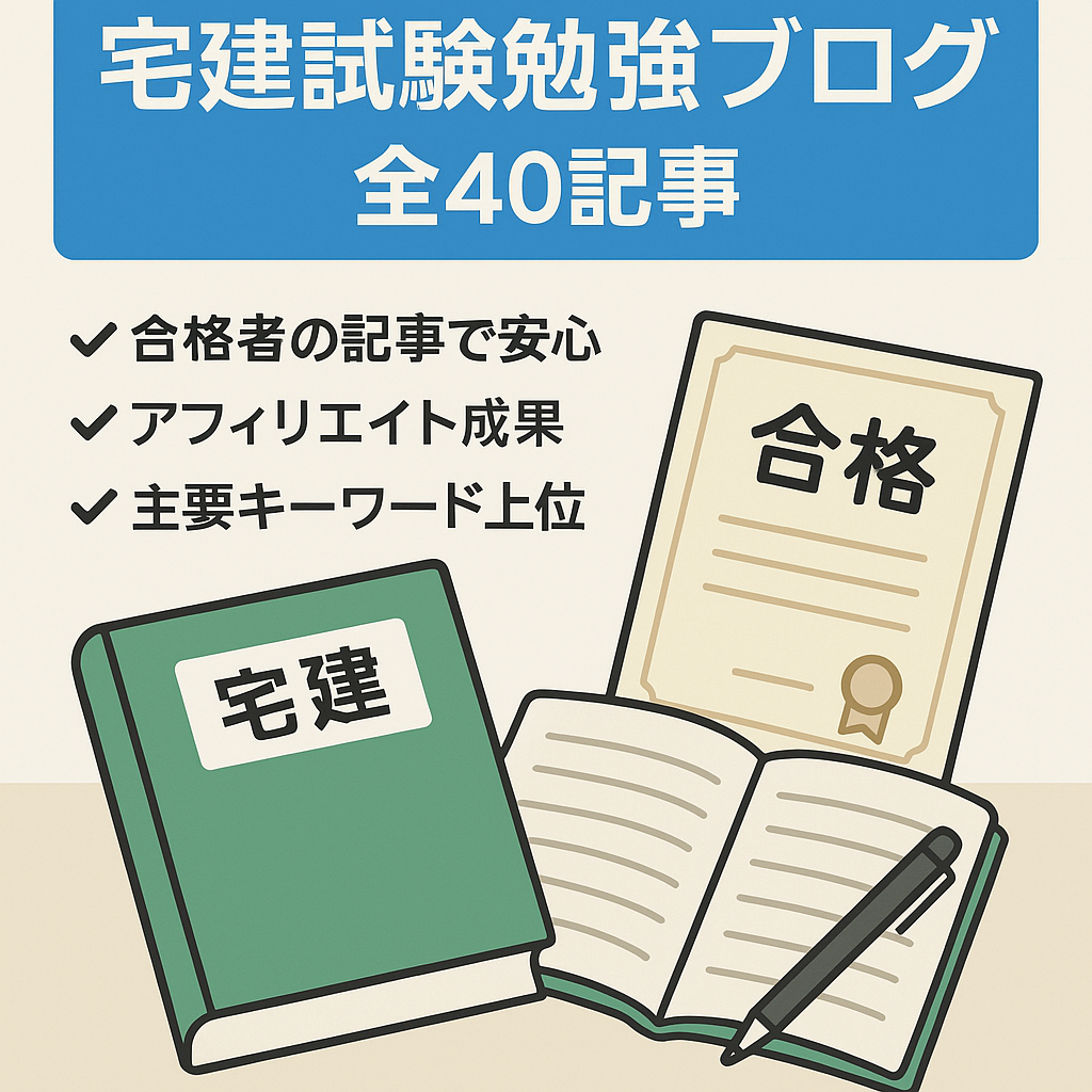 【40記事】宅建（宅地建物取引士）試験の勉強法を紹介するブログ