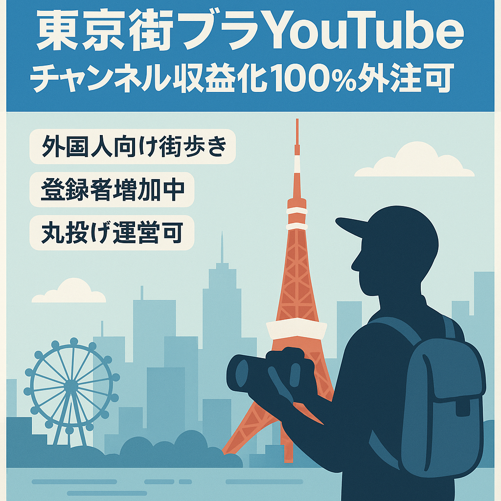 【収益化済み／100%外注可能】外国人に向けた東京の街ブラチャンネル