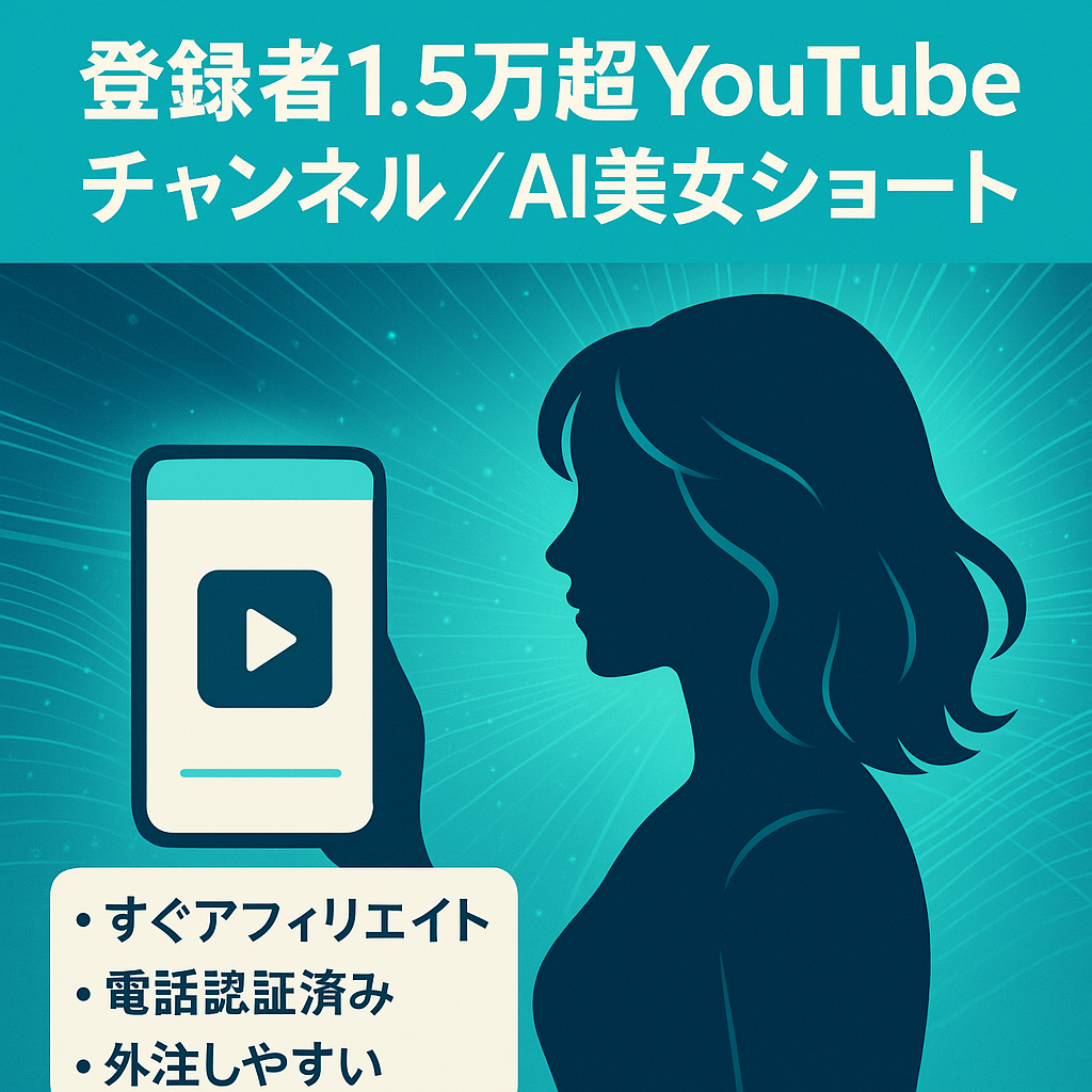 【チャンネル登録者15,000人超え】YouTubeチャンネル（AI美女short動画特化）