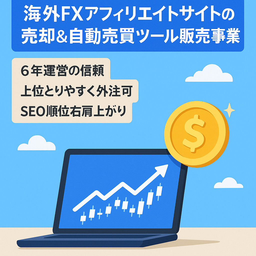 海外FXアフィリエイトサイトの売却＆自動売買ツール販売事業