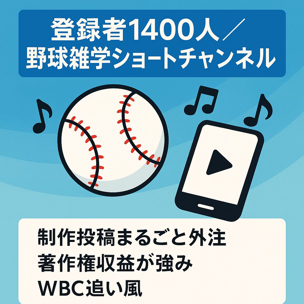【登録者1400人】野球ショート雑学のチャンネルを売却します！【値下げ交渉可能】