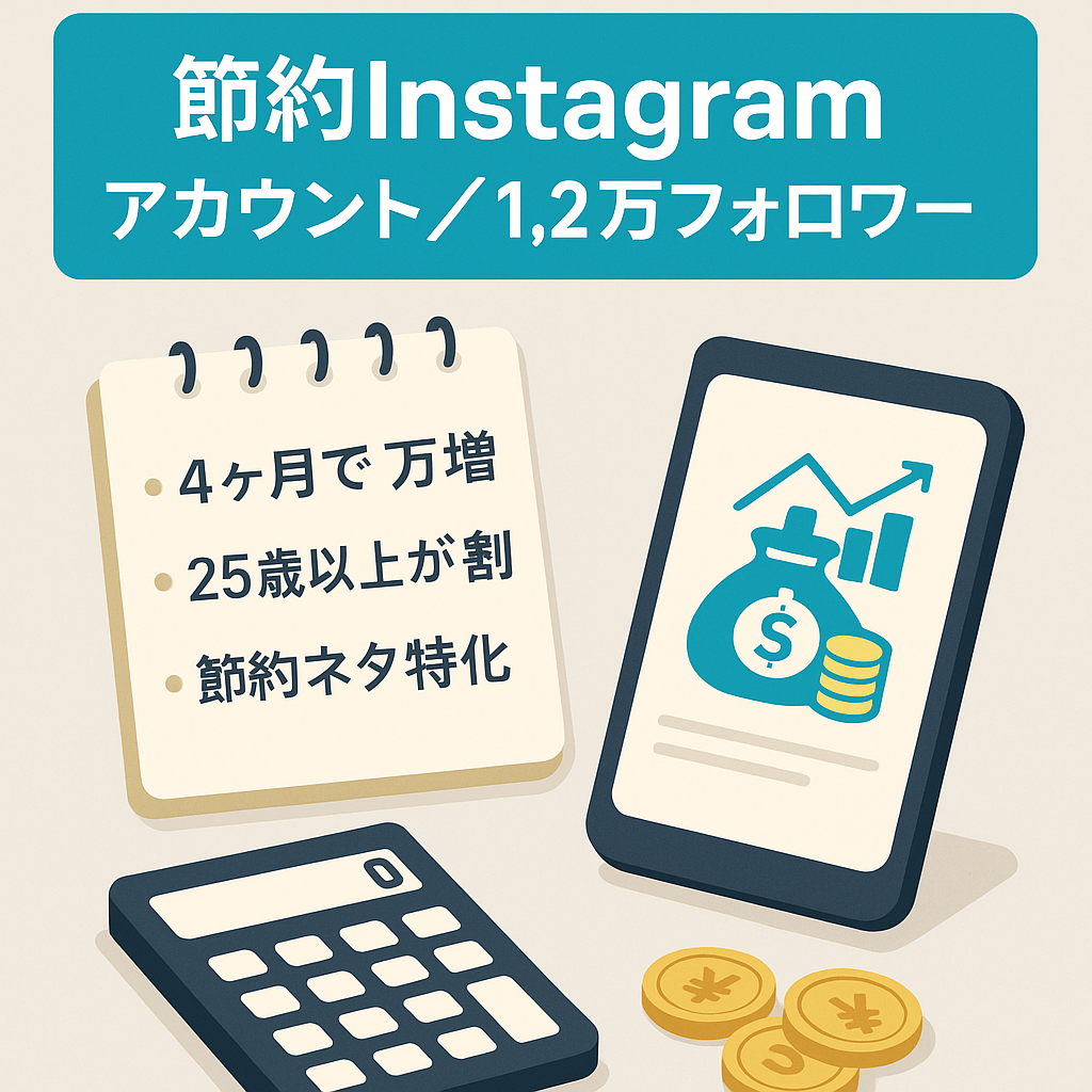 【25歳以上が80%】フォロワー1.2万人の節約Instagramアカウント