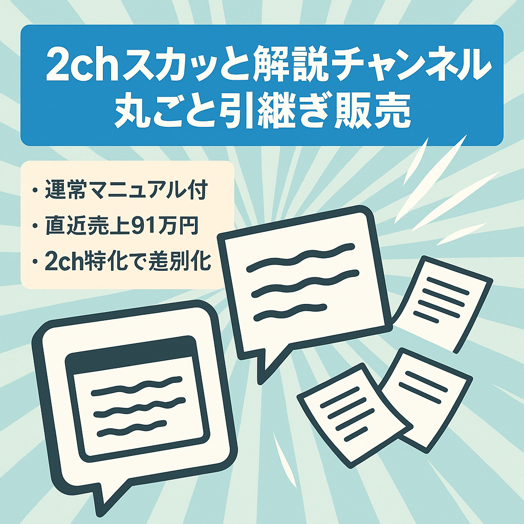 【3月売上91万円】運営マニュアル&「組織丸ごと」引き継ぎ！2chスカッとゆっくり解説「特化」チャンネル
