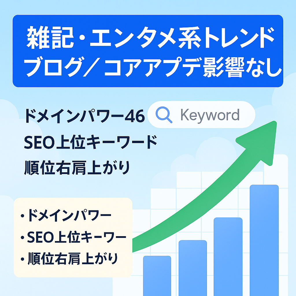 雑記・エンタメ系のトレンドブログ【コアアプデの影響なし】
