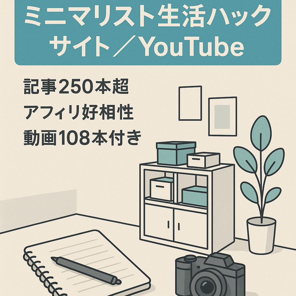 流行りのミニマリストを中心にした生活ハック系サイト Youtubeアカウント付き