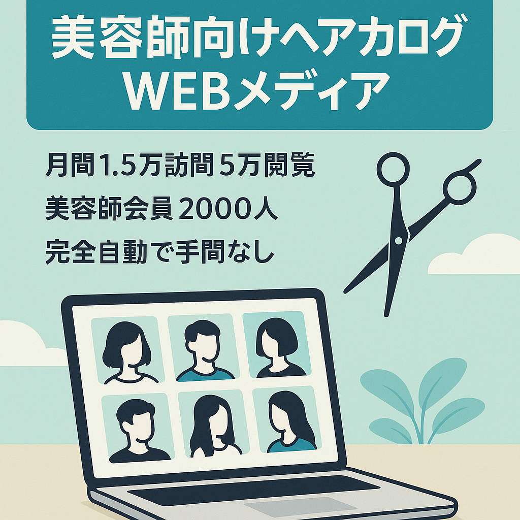 【月間5万PV・ヘアカタログ1.5万件】美容師×ヘアビューティーWEBメディア