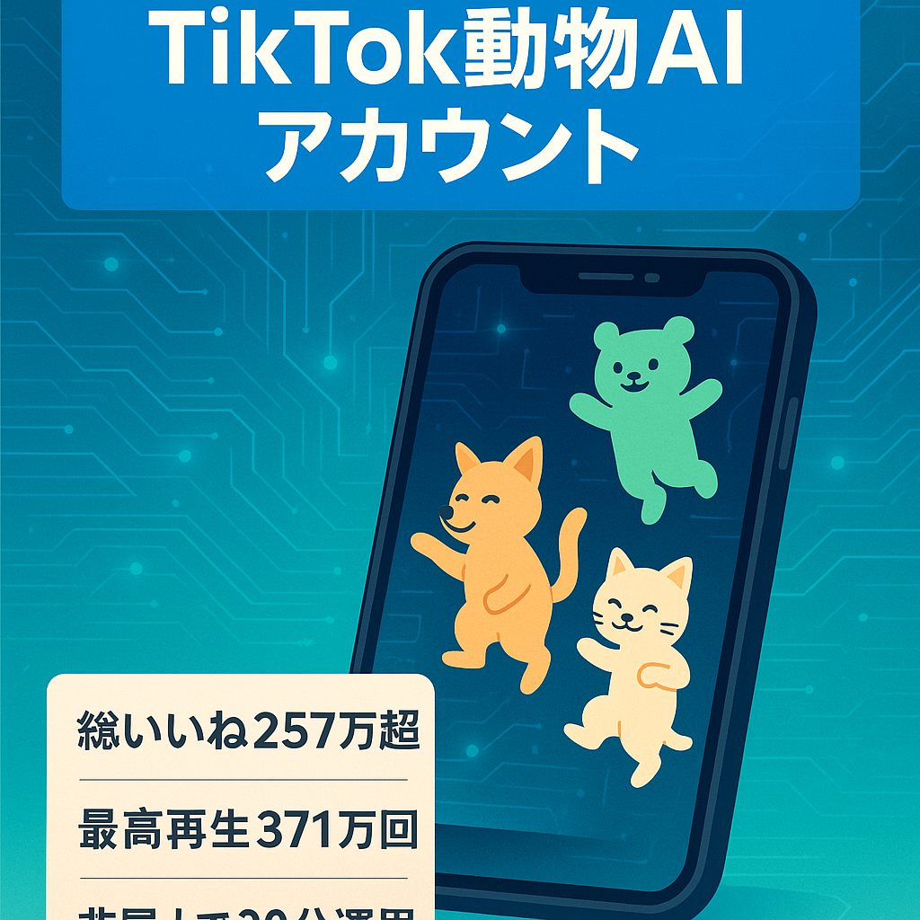 TikTokフォロワー37万人!総いいね257万!数属人性なし!動物系生成AI