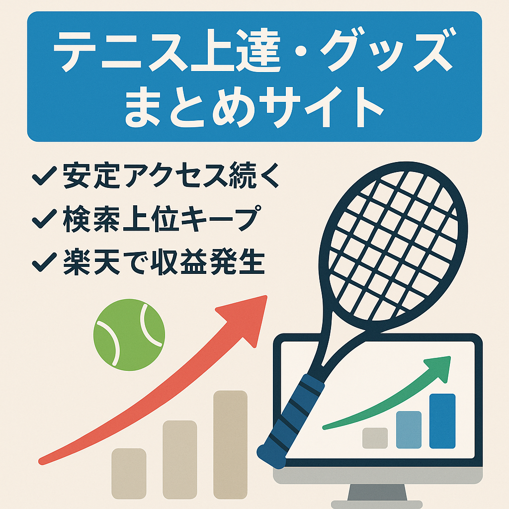 【SEOで上位獲得済＋UU増加中】テニスの上達、グッズ等についてのまとめサイト